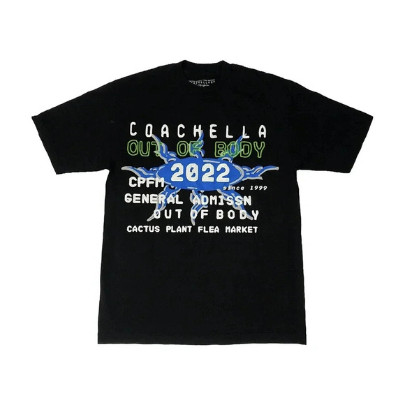 NWOT Cactus Plant Flea Market x Coachella 2022 T-Shirt Short Sleeve Black XL - Picture 1 of 6